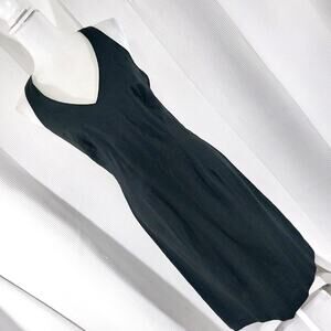 NWT! LENNIE NEW YORK! BLACK OPEN T-BAR & BOW BACK SHEATH STYLE DRESS! SZ 12